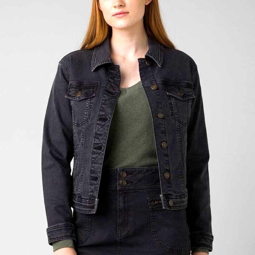 NWT Prana Slate Rim Denim Jacket, Black size medium